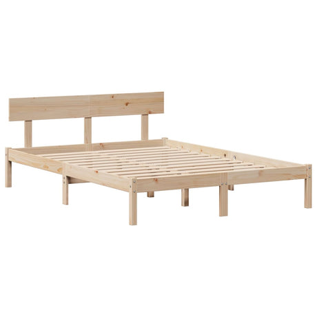 Bookcase Bed Without Mattress King Size Solid Wood Pine