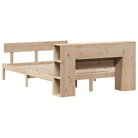 Bookcase Bed Without Mattress King Size Solid Wood Pine