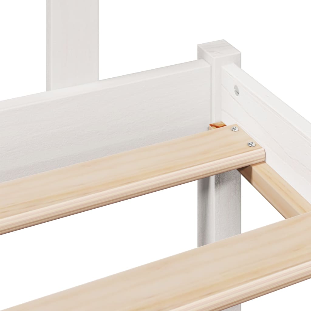 Bookcase Bed without Mattress White 75x190 cm Small Single Solid Wood Pine