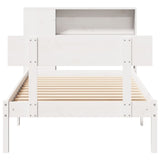 Bookcase Bed without Mattress White 90x190 cm Single Solid Wood Pine