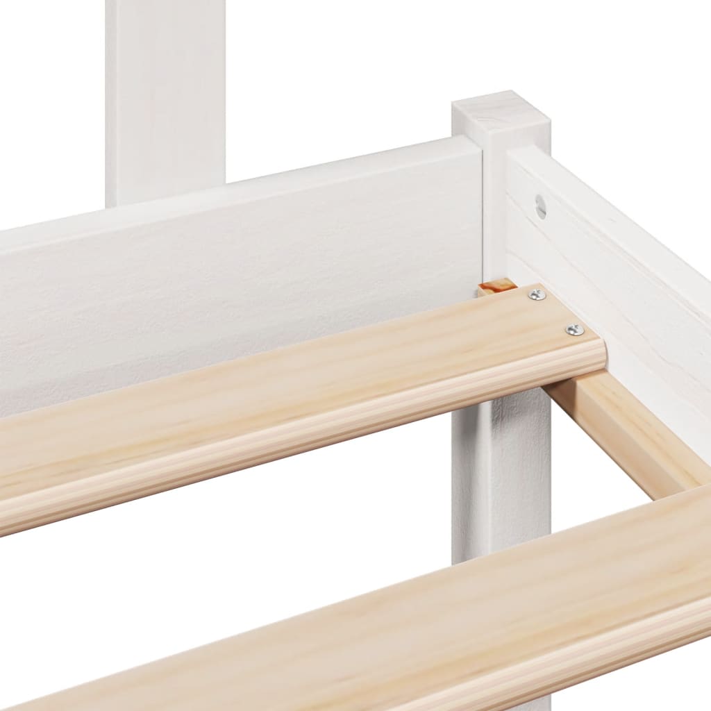 Bookcase Bed without Mattress White 90x190 cm Single Solid Wood Pine