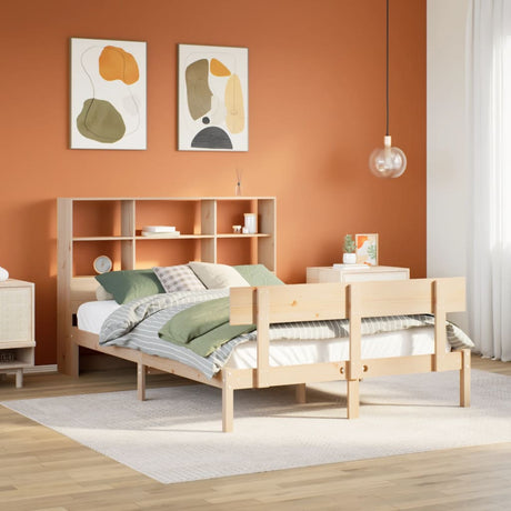Bookcase Bed Without Mattress Solid Wood Pine