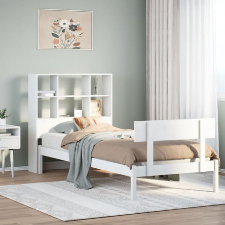 Bookcase Bed Without Mattress Solid Wood Pine