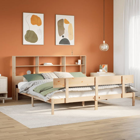 Bookcase Bed Without Mattress Solid Wood Pine