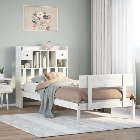 Bookcase Bed Without Mattress Single Solid Wood Pine