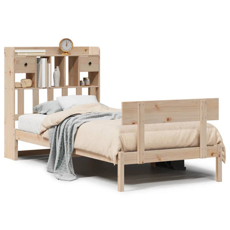 Bookcase Bed Without Mattress Single Solid Wood Pine