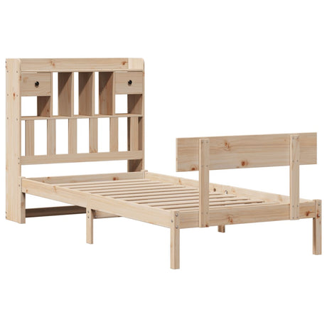 Bookcase Bed Without Mattress Single Solid Wood Pine