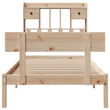 Bookcase Bed Without Mattress Single Solid Wood Pine