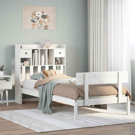 Bookcase Bed Without Mattress Single Solid Wood Pine