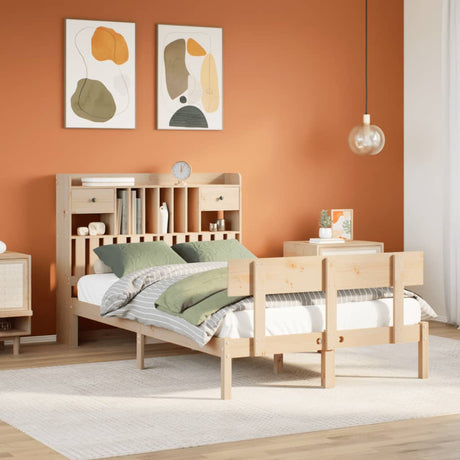 Bookcase Bed Without Mattress Single Solid Wood Pine