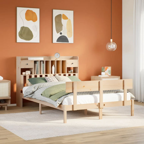 Bookcase Bed Without Mattress Single Solid Wood Pine