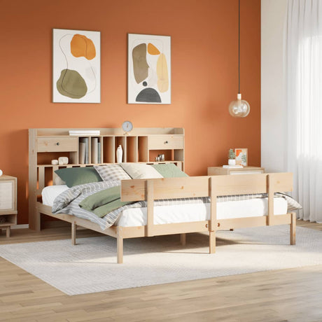 Bookcase Bed Without Mattress Single Solid Wood Pine