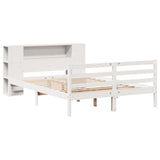 Bookcase Bed without Mattress White 120x190 cm Small Double Solid Wood Pine