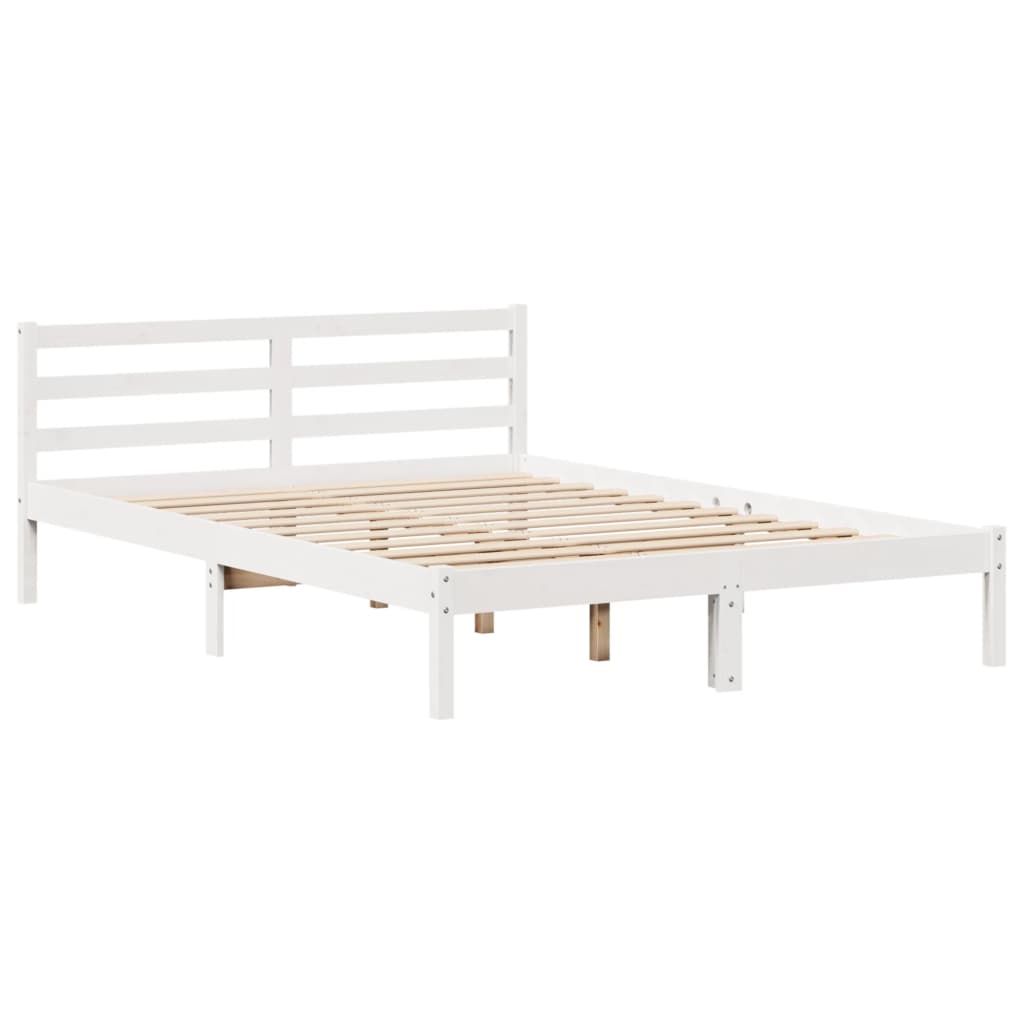 Bookcase Bed without Mattress White 120x190 cm Small Double Solid Wood Pine