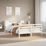 Bookcase Bed without Mattress White 120x190 cm Small Double Solid Wood Pine