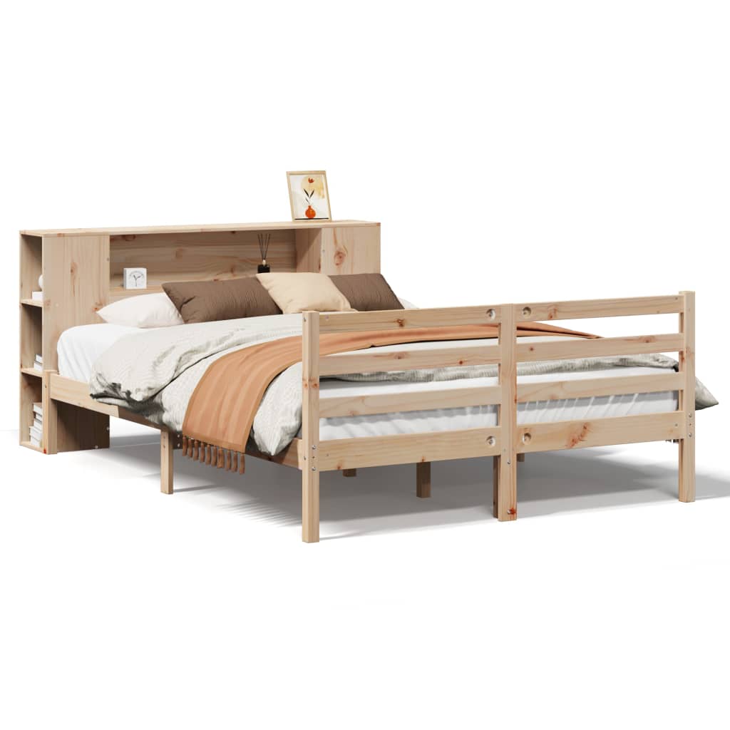 Bookcase Bed without Mattress 120x200 cm Solid Wood Pine
