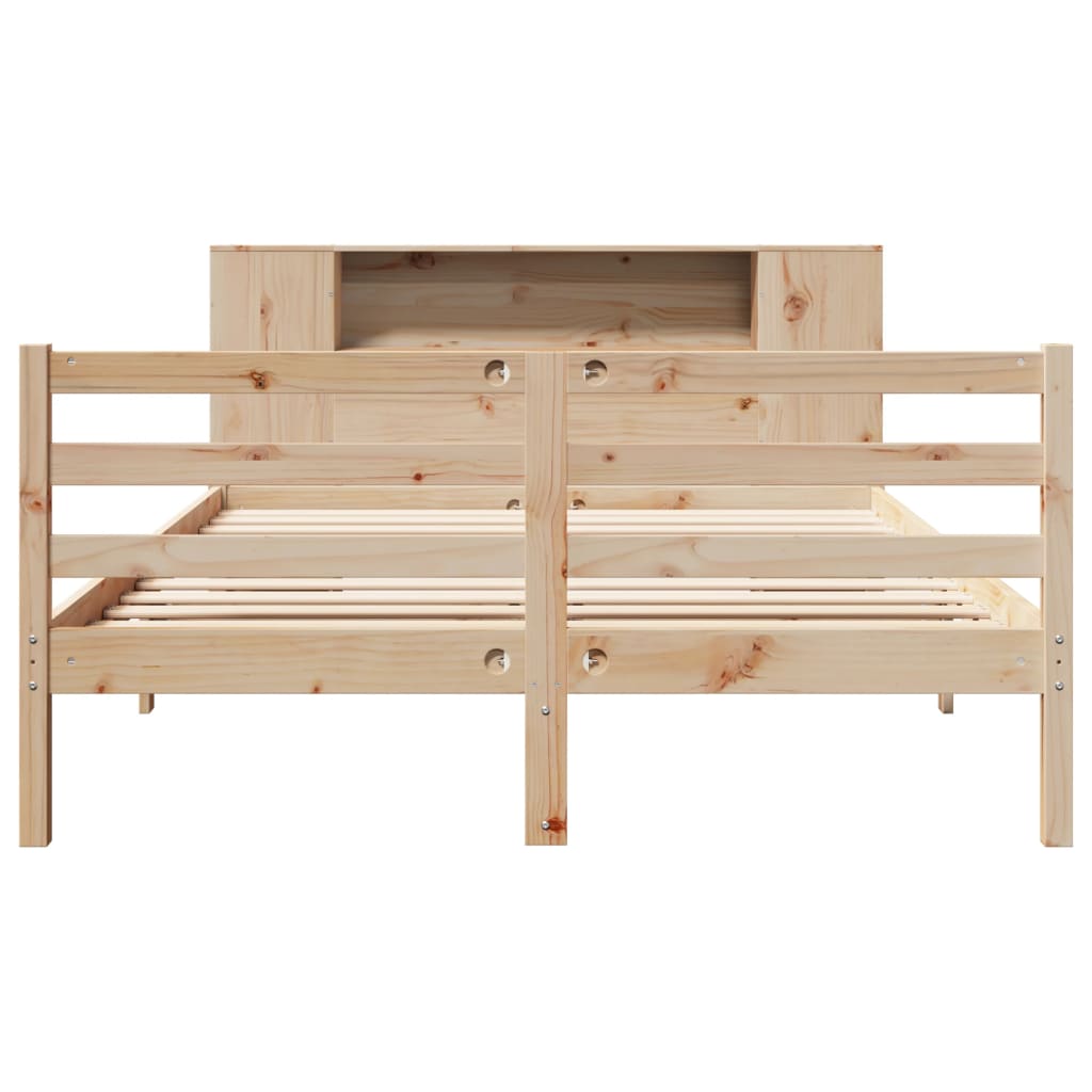Bookcase Bed without Mattress 120x200 cm Solid Wood Pine
