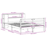 Bookcase Bed without Mattress 120x200 cm Solid Wood Pine
