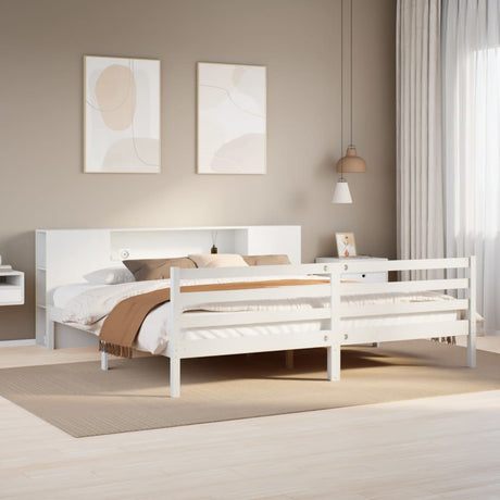 Bookcase Bed Without Mattress King Size Solid Wood Pine