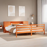 Bookcase Bed Without Mattress King Size Solid Wood Pine