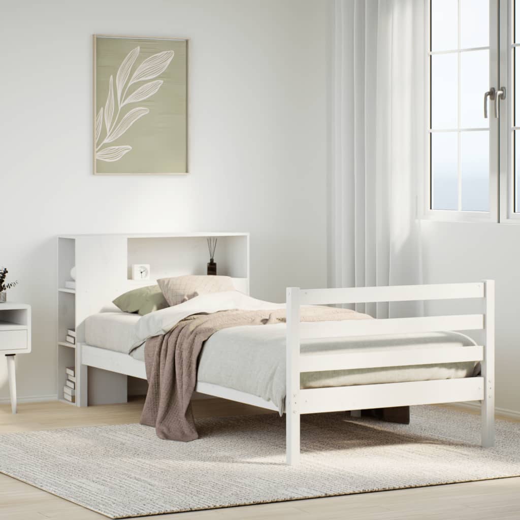 Bookcase Bed Without Mattress Single Solid Wood Pine