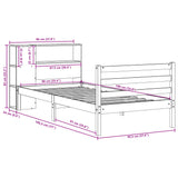 Bookcase Bed Without Mattress Single Solid Wood Pine
