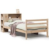 Bookcase Bed without Mattress 90x200 cm Solid Wood Pine