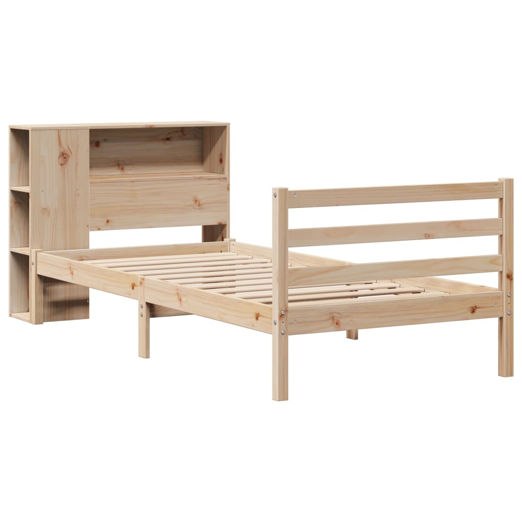 Bookcase Bed without Mattress 90x200 cm Solid Wood Pine