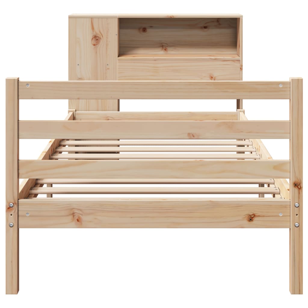 Bookcase Bed without Mattress 90x200 cm Solid Wood Pine