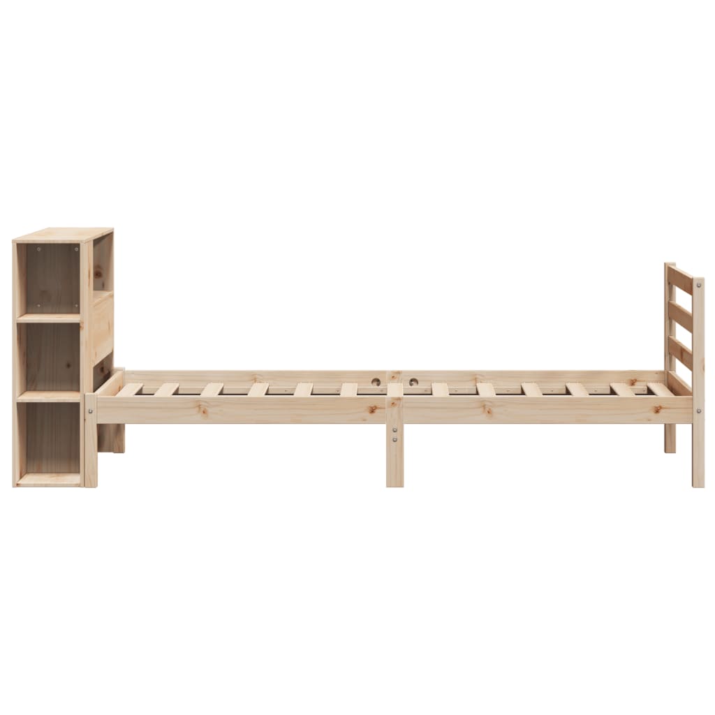 Bookcase Bed without Mattress 90x200 cm Solid Wood Pine