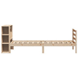 Bookcase Bed without Mattress 90x200 cm Solid Wood Pine