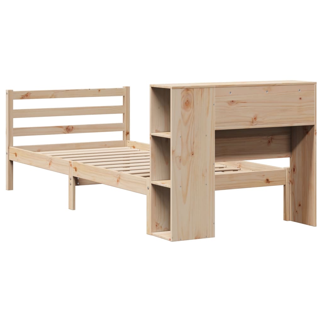 Bookcase Bed without Mattress 90x200 cm Solid Wood Pine