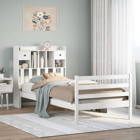 Bookcase Bed Without Mattress Solid Wood Pine