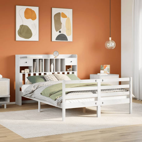 Bookcase Bed Without Mattress Solid Wood Pine