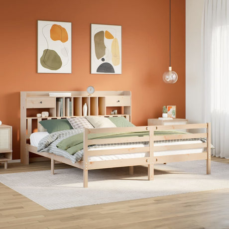 Bookcase Bed Without Mattress Solid Wood Pine