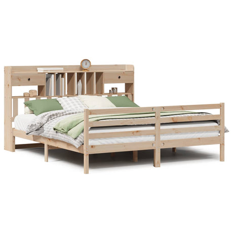 Bookcase Bed Without Mattress Solid Wood Pine