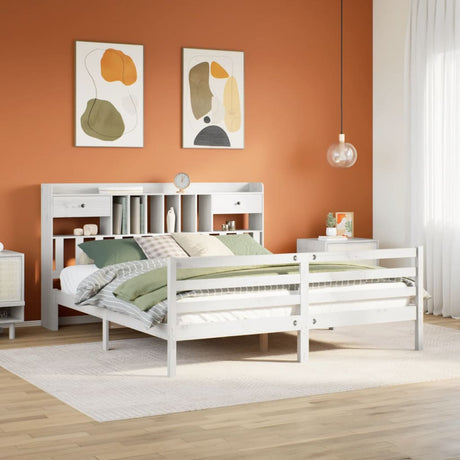 Bookcase Bed Without Mattress Solid Wood Pine