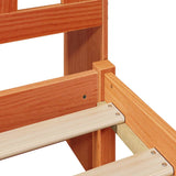 Bookcase Bed without Mattress Wax Brown 140x190cm Solid Wood Pine