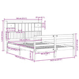 Bookcase Bed without Mattress Wax Brown 140x190cm Solid Wood Pine