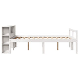 Bookcase Bed without Mattress White 140x200 cm Solid Wood Pine