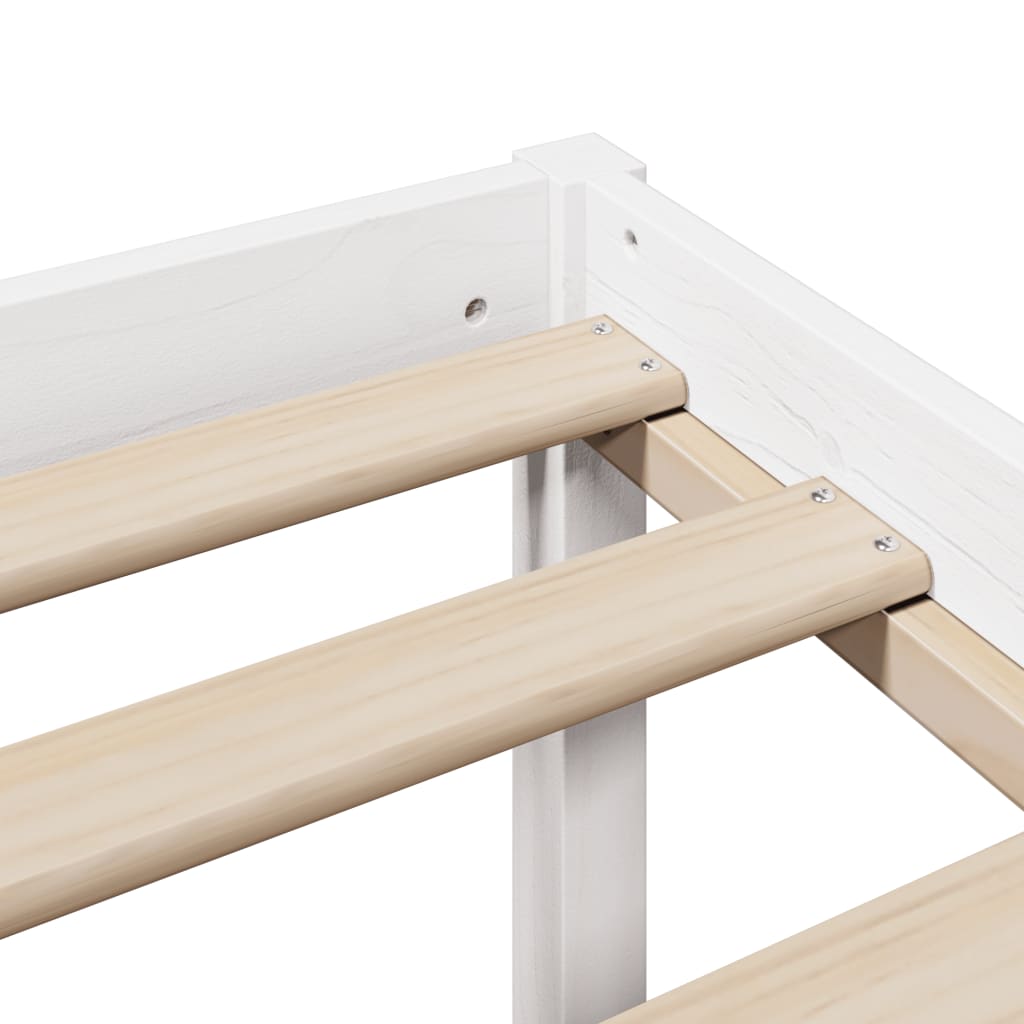 Bookcase Bed without Mattress White 140x200 cm Solid Wood Pine