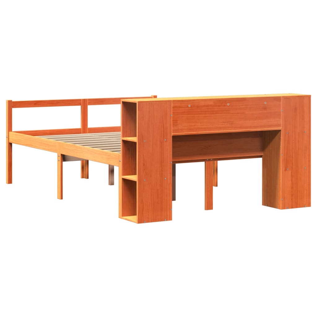 Bookcase Bed Without Mattress King Size Solid Wood