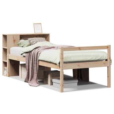 Bookcase Bed Without Mattress Single Solid Wood Pine