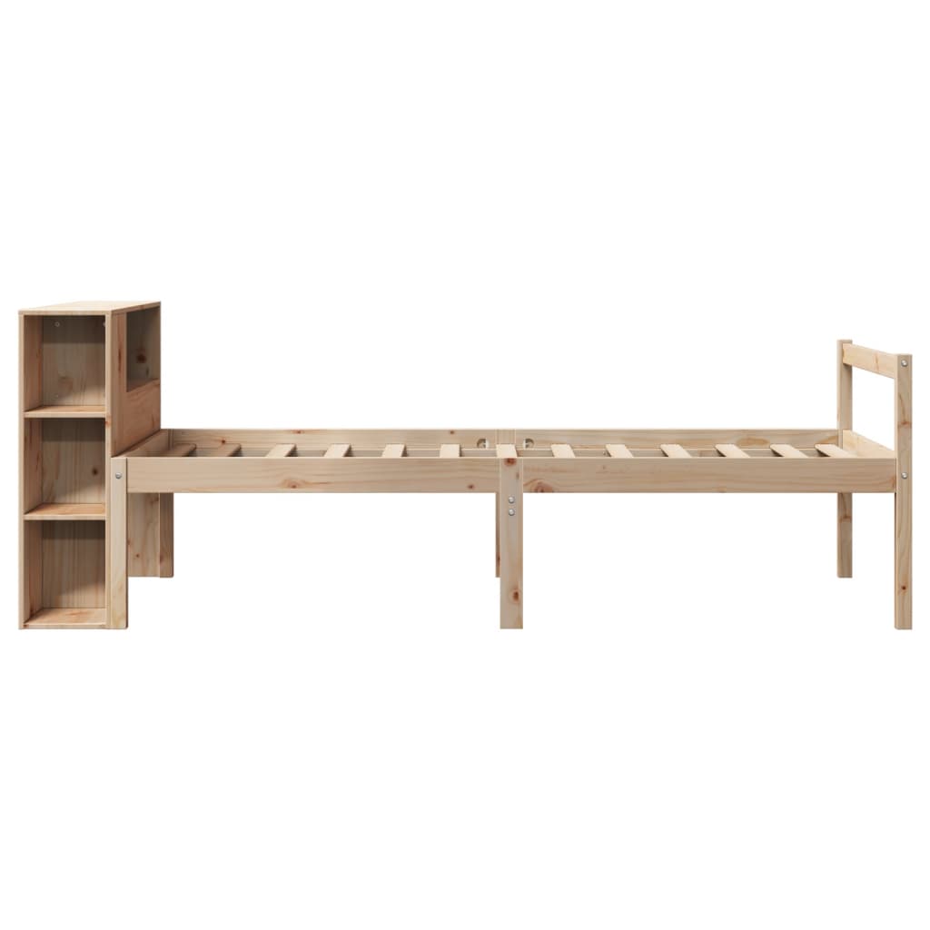 Bookcase Bed Without Mattress Single Solid Wood Pine