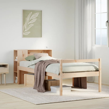 Bookcase Bed Without Mattress Single Solid Wood Pine