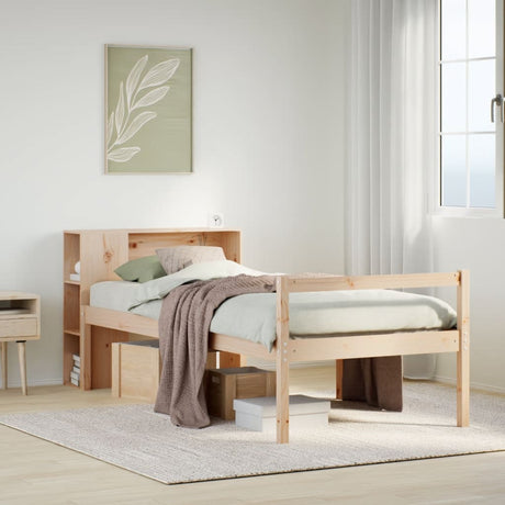 Bookcase Bed Without Mattress Single Solid Wood Pine