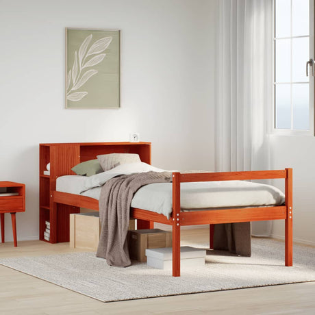 Bookcase Bed Without Mattress Single Solid Wood Pine