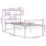 Bookcase Bed Without Mattress Single Solid Wood Pine