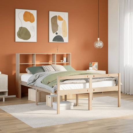 Bookcase Bed Without Mattress Single Solid Wood Pine