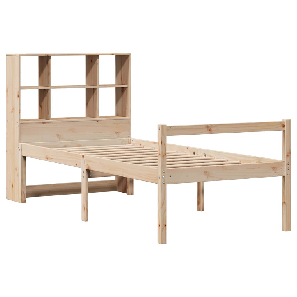 Bookcase Bed without Mattress 90x200 cm Solid Wood Pine